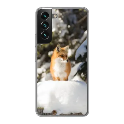 Produktbild von MuchoWow® Handyhülle Schutzhülle Hülle für Samsung Galaxy S22 Fuchs - Schnee - Baum Silikon Softcase Handy Hülle - Mobiltelefonhülle