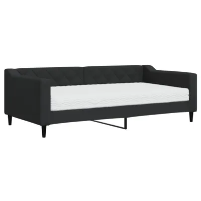 Immagine prodotto di vidaXL Divano letto con materasso Nero 90x190 cm Tessuto