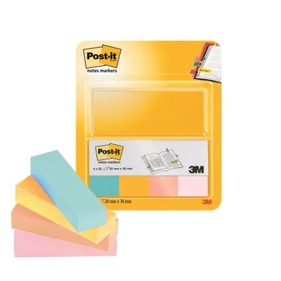Zdjęcie produktu dla Post-it® 670-4U Marker stron - 20 x 38 mm, ultra kolory, 4x 50 pasków