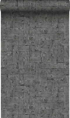 Produktbild von Origin Wallcoverings Tapete Backstein-Optik Schwarz 53 cm x 10.05 m