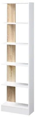 Produktbild von HOMCOM Standregal Bücherregal 5-stufiges Büroregal Lagerregal Eiche+Weiß