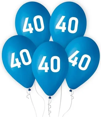Produktbild von 5 Luftballons Zahl 40 blau