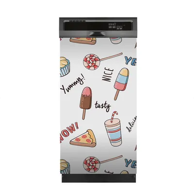 Produktbild von Aufkleber sticker 45x80 cm Dekorative folie Spülmaschine - Eiscreme Pizza Donut