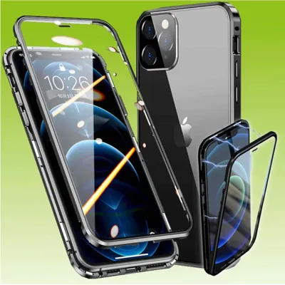 Immagine prodotto di Per Apple iPhone 13 Pro Max Case Custodia in vetro magnetico a doppia faccia per telefoni cellulari nero
