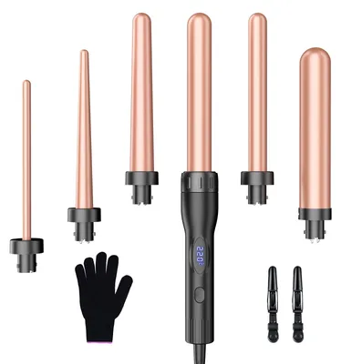 Produktbild von Lockenstab Große und Kleine Locken Set mit einstellbarer Temperatur - 6 in 1 Mit