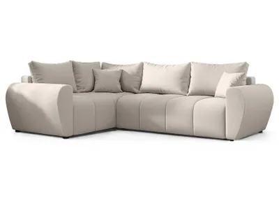 Image de AX LIVING Malatya L Canapé d'angle avec fonction sommeil Canapé L Beige 235 cm G