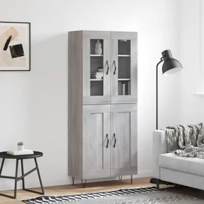 Produktbild von vidaXL Highboard Grau Sonoma 69,5x34x180 cm Holzwerkstoff