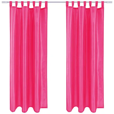 Imagen del producto de Paquete de 2 cortinas opacas Alessia con lazadas, 140x245 cm, color rosa