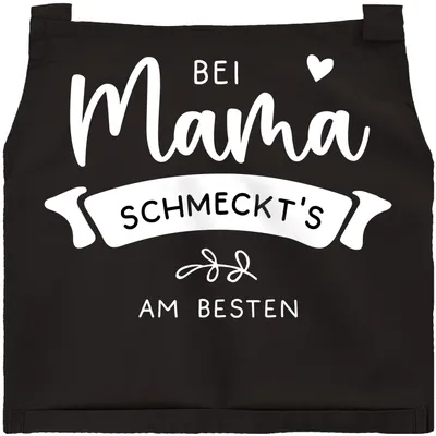 Produktbild von Kochschürze Damen Küchenschürze mit Spruch Bei Mama schmeckts am Besten Geschenk Mutter Baumwolle SpecialMe® schwarz unisize