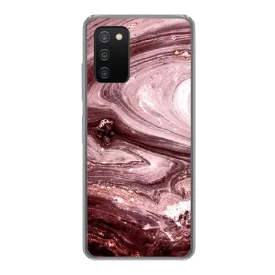 Produktbild von MuchoWow® Handyhülle Schutzhülle Hülle für Samsung Galaxy A03s Marmor - Gold - Rosa Silikon Softcase Handy Hülle - Schutz