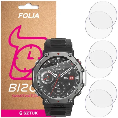 Produktbild von 6x Schutzfolie für den Bildschirm für Amazfit T-Rex 3, Bizon Watch HydroFlex