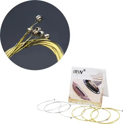 Immagine prodotto di Corde di ricambio per chitarra folk acustica, set completo, 6 pezzi (.009-.045), anima in acciaio, avvolte in lega di rame, con sfera terminale, tensione media