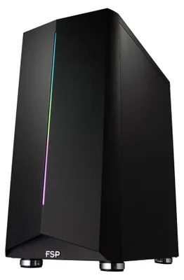 Produktbild von FSP CMT151, Midi Tower, PC, Schwarz, ATX, micro ATX, Acryl, SPCC, Multi