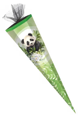 Produktbild von Schultüte / Zuckertüte / 85cm / eckig / "Panda"