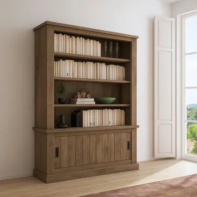 Immagine prodotto di Evandro - Libreria, 122x40x203h cm Marrone Noce, 3 Ripiani