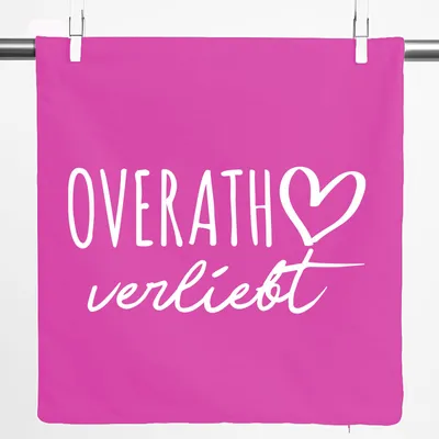 Produktbild von Huuraa Kissenbezug Overath verliebt 40x40cm Fuchsia Baumwolle Dekokissenbezug Geschenkidee