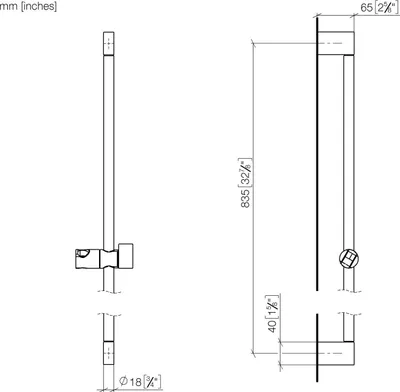 Image de Dornbracht IMO Tube mural, avec curseur, 26705670-00