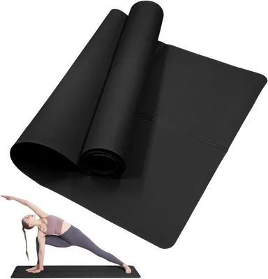 Imagen del producto de Esterilla de yoga de 4 mm de EVA, antideslizante, de 183 x 61 cm, ideal para yoga y pilates