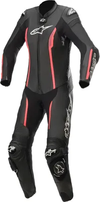 Zdjęcie produktu dla Alpinestars Stella Missile V2 1-częściowy damski skórzany kombinezon motocyklowy, czarny/różowy, 48