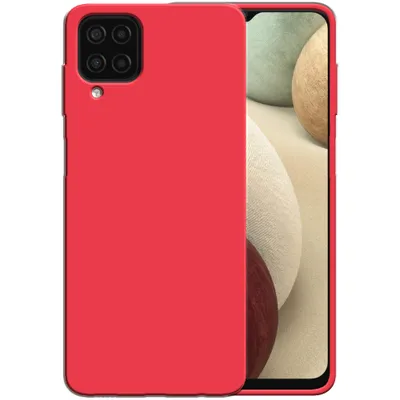 Image de Smartphonica Étui en silicone pour Samsung Galaxy A12
  avec intérieur souple - Rouge