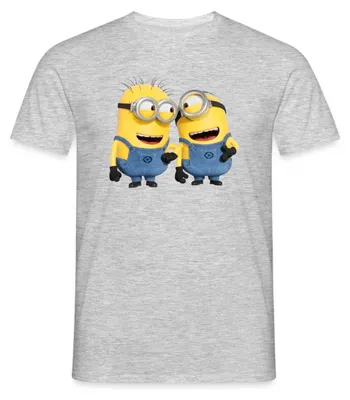 Produktbild von Spreadshirt Minions Despicable Me Phil Und Stuart Männer T-Shirt, M, Grau meliert
