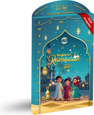 Ramadan Kalender 2025 | Eid-Kalender Countdown-Kalender| Iftar Kalender| 30-Tage-Kalender mit Spielzeug, Süßigkeiten, Gewinnspiel, Quiz für Kinder| Geschenkidee für Eid Mubarak Ramadan Adventskalender