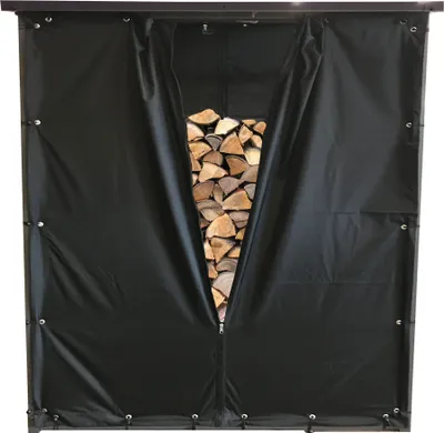Produktbild von Wetterschutz Set Front- & Rückwand für Kaminholzregal 143 x 145 cm, Polyester Schwarz