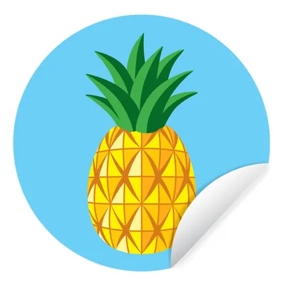 Produktbild von MuchoWow® Runde Wandtattoo - Wandsticker Tapete Aufkleber Illustration einer abstrakten Ananas Ø 80 cm Selbstklebend und Repositionierbar - Wandaufkleber - Kreis - Mauerkreis - Wand Bilder - Wandsticker - Wohnzimmer Dekoration - Dekoration für die Wände - Aluminium - Babyzimmer