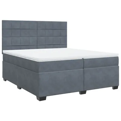 Produktbild von vidaXL Boxspringbett mit Matratze Dunkelgrau 200x200 cm Samt