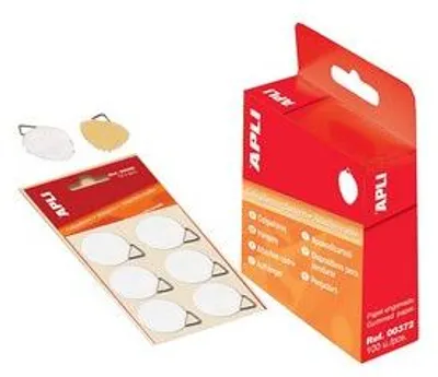 Produktbild von APLI Bildaufhänger weiß selbstklebend Tragkraft: 200 g 30 mm 12 Bildaufhänger