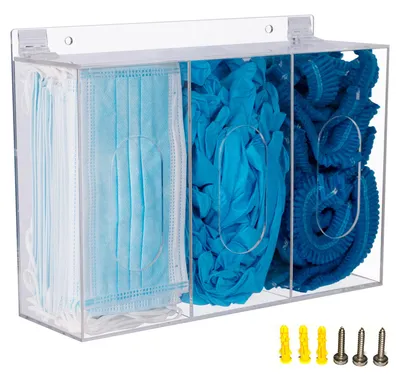 Acryl-Aufbewahrungsbox, 3 Fächer, transparent, 30x9,5x22 cm