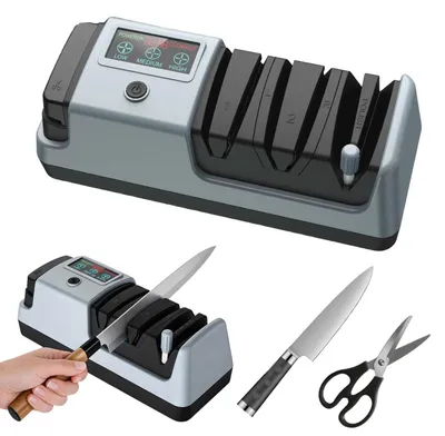 Elektrischer Messerschärfer 5-in-1, LCD, 3 Stufen, für alle Messer