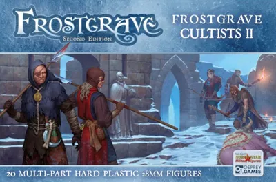 Produktbild von Warlord Games Frostgrave Serie II Kultistenfiguren, 20x 28mm, Skelette & Zombies
