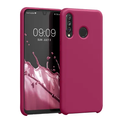 Produktbild von kwmobile Hülle kompatibel mit Huawei P30 Lite Hülle - Silikon Handy Case - Handyhülle weiche Oberfläche - kabelloses Laden - Fuchsia matt
