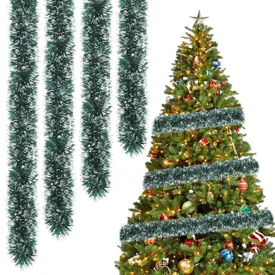 Produktbild von Weihnachtsgirlande künstlich 10 Meter Grün mit Schneeoptik