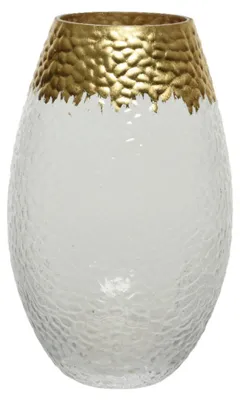 Produktbild von Decoris Vase - transparent-gold - Glas - 20 x 12 cm