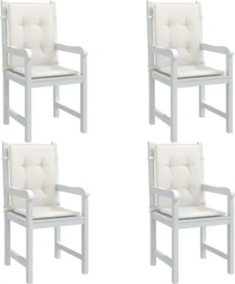 Produktbild von PUEAZU Niedriglehner-Auflagen 4 Stk. Melange Creme 100x50x4 cm Stoff - Gartenmöbelauflagen &42249
