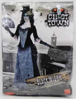 Produktbild von Geister-Braut-Kostüm für Damen Schwarze Witwe Halloween Damenkostüm schwarz-grau