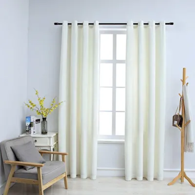 Zdjęcie produktu dla Vidaxl -Vorhang Blackout mit Ringen 2 ST 140x225 cm Samtcreme