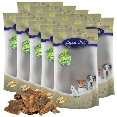 Produktbild von Lyra Pet® Leckerli für Hunde aus getrocknetem Rinderherz, fettarm, 10 kg
