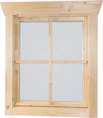 Produktbild von Einzelfenster für Gartenhaus 28 mm SKAN HOLZ Anschlag links 57,5x70,5 cm natur