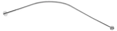 Image de Tringle à rideau de douche - Tringle d'angle en L - Réglable de 70 à 165 cm - Acier inoxydable - Tringle à pince, sans perçage - Supporte jusqu'à 8 kg - Argent