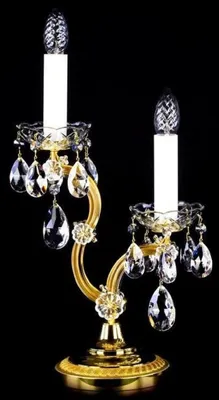 Produktbild von Casa Padrino Luxus Barock Kristall Tischleuchte Gold Ø 25 x H. 49 cm - Prunkvolle Schreibtischleuchte mit Böhmischem Kristallglas - Barock Kristall Leuchten