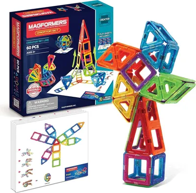 Produktbild von Sada 50ks - 3D magnetické stavebnice magnetická hračka pro děti, Kreativní 3D Stavebnice pro děti, Magnetické stavebnice - BUILDNETIC
