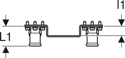 Immagine prodotto di Geberit FlowFit staffa di collegamento 90Gr premontata a 2 vie isolata Rg+ d20-Rp1/2