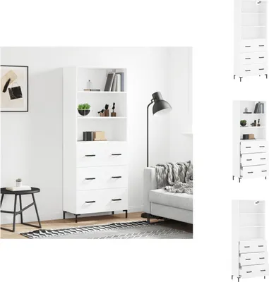 Produktbild von vidaXL Highboard Weiß 69,5x34x180 cm Holzwerkstoff -  Sideboards