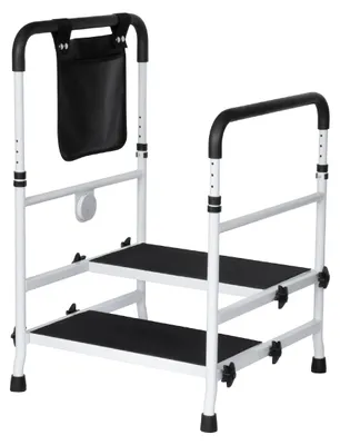 Produktbild von Stahltrittleiter, verstellbares rutschfestes Geländer, 204 kg Tragfähigkeit, 606H
