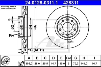 Image de Disque de frein ATE 24.0128-0311.1