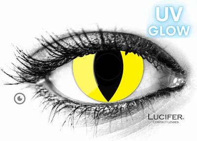 Zdjęcie produktu dla Kolorowe soczewki kontaktowe Lucifer® Glow Yellow Cat - 2 sztuki (1 para), bez recepty