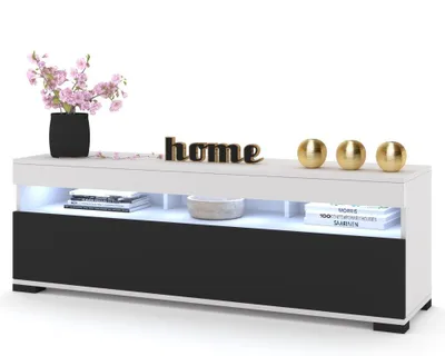 Produktbild von Fernsehschrank TV-Lowboard PLAY STEHEND Mit LED Weiß Matt/Schwarz 140cm